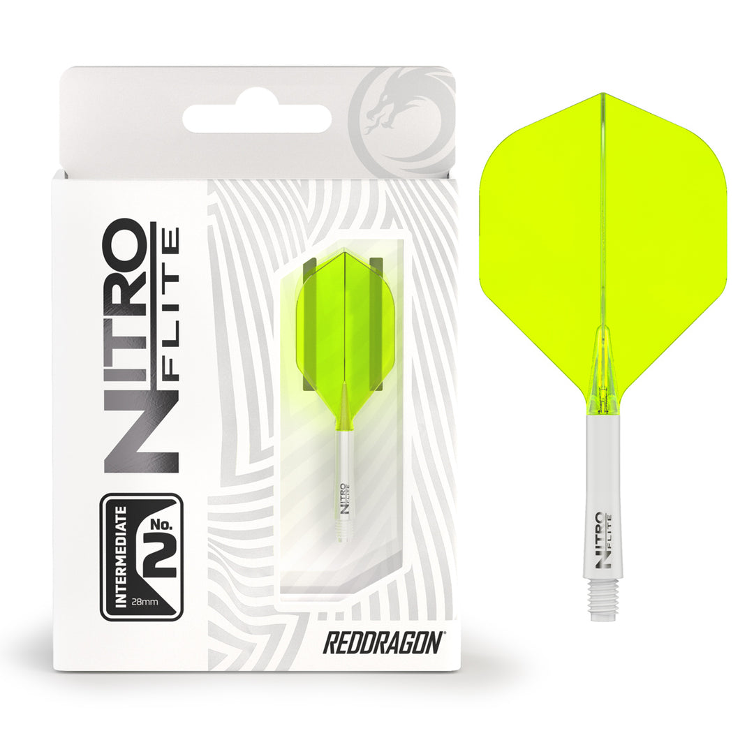 Nitro Flite Integrated Flight & Shaft White & Yellow No2 by Red Dragon