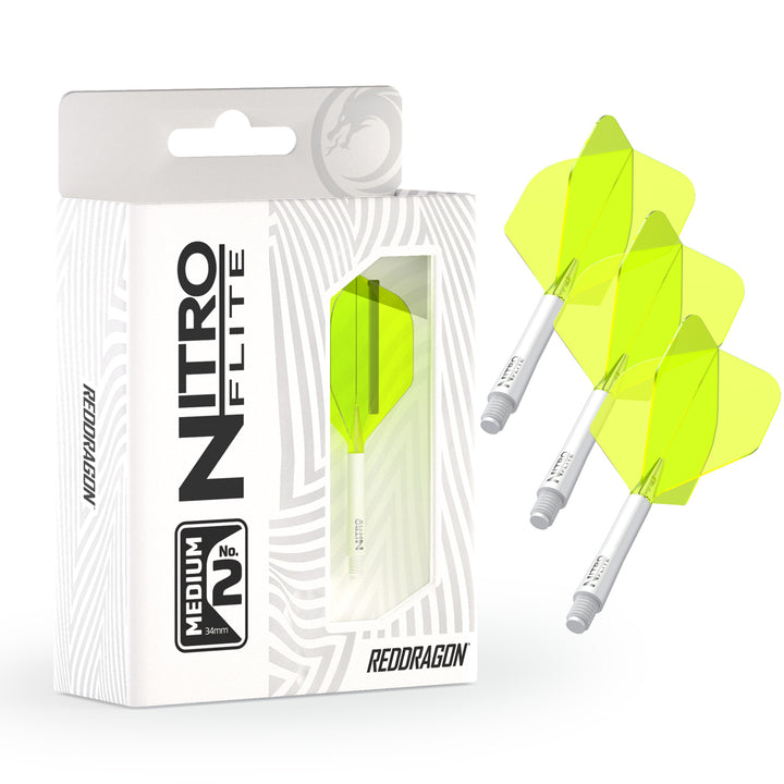 Nitro Flite Integrated Flight & Shaft White & Yellow No2 by Red Dragon