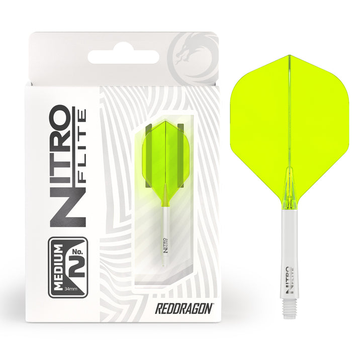 Nitro Flite Integrated Flight & Shaft White & Yellow No2 by Red Dragon