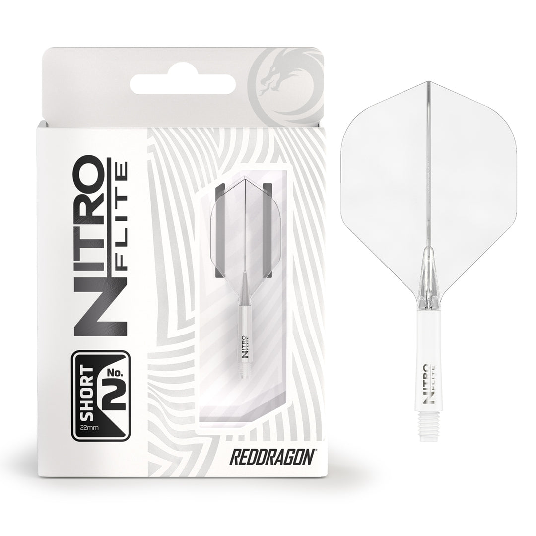 Nitro Flite Integrated Flight & Shaft White & Clear No2 by Red Dragon