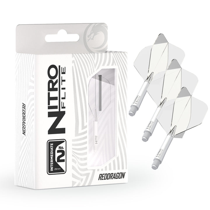 Nitro Flite Integrated Flight & Shaft White & Clear No2 by Red Dragon