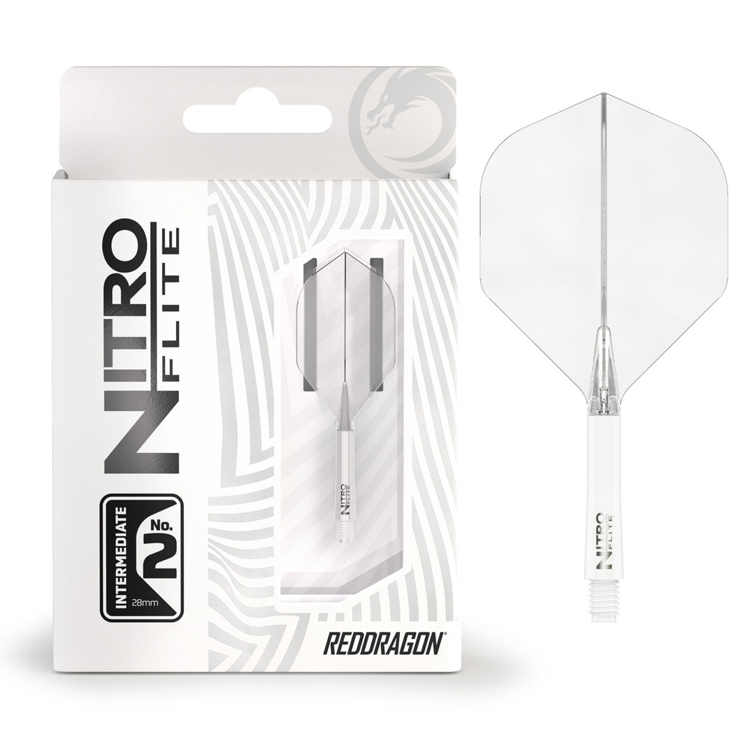 Nitro Flite Integrated Flight & Shaft White & Clear No2 by Red Dragon