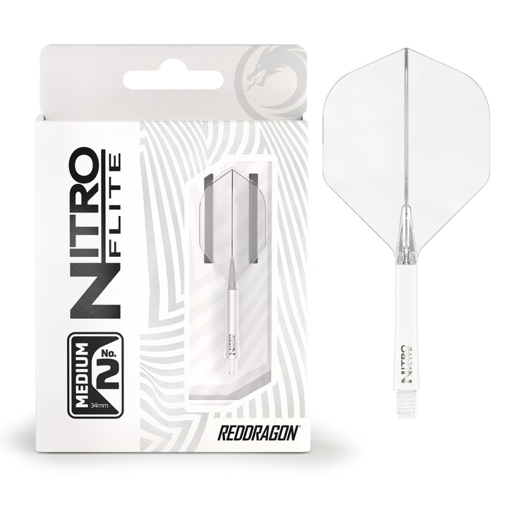 Nitro Flite Integrated Flight & Shaft White & Clear No2 by Red Dragon