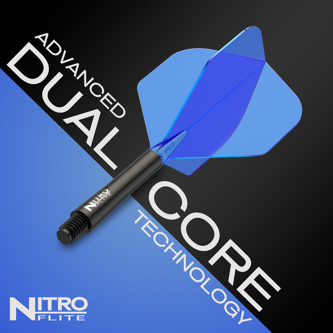 Nitro Flite Integrated Flight & Shaft Black & Blue No2 by Red Dragon