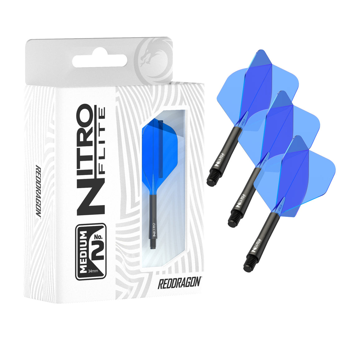 Nitro Flite Integrated Flight & Shaft Black & Blue No2 by Red Dragon