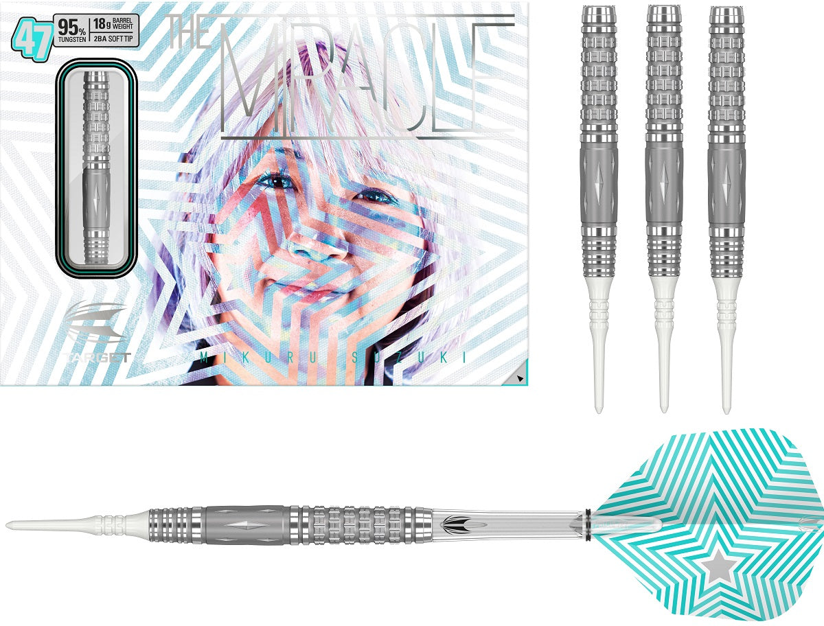 Mikuru Suzuki The Miracle 47 95% Tungsten Soft Tip Darts By Target