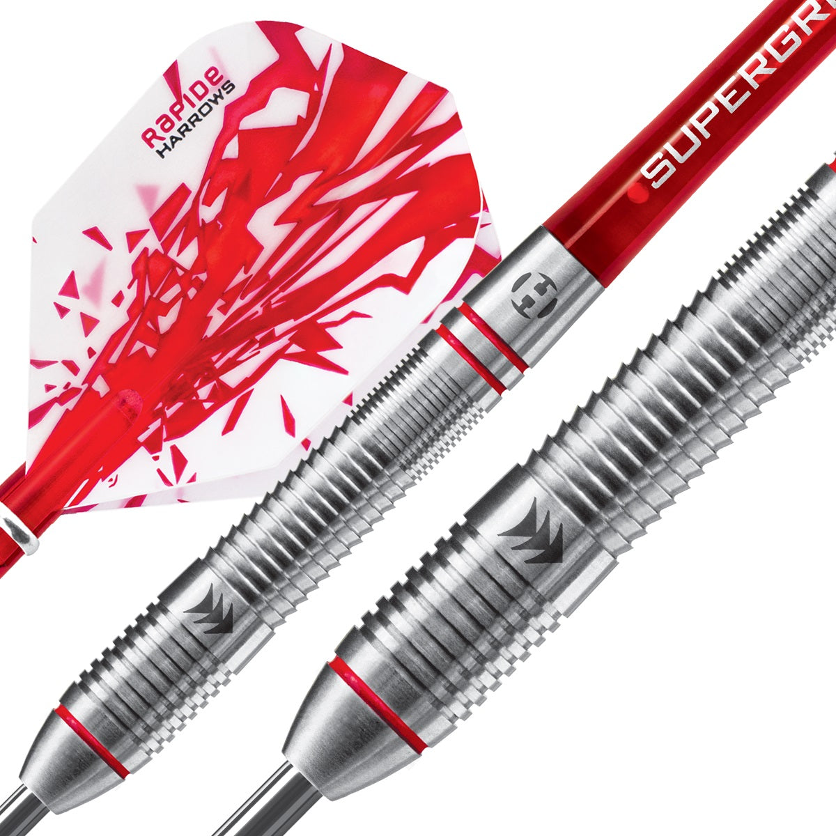 Harrows Rapide 90% Tungsten Steel Tip Darts - Style B - Ringed