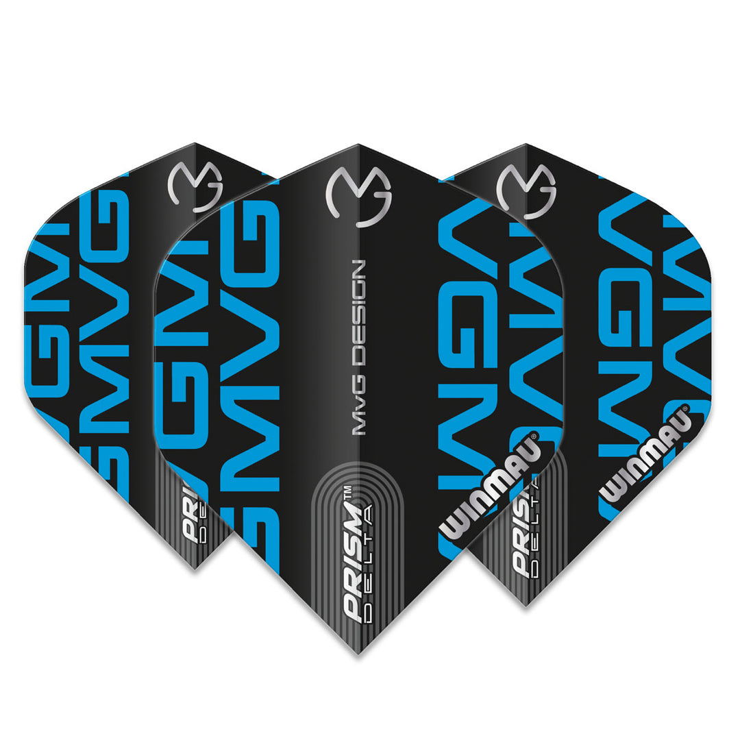 Prism Delta MVG Black and Blue Logo Standard Dart Flights by Winmau