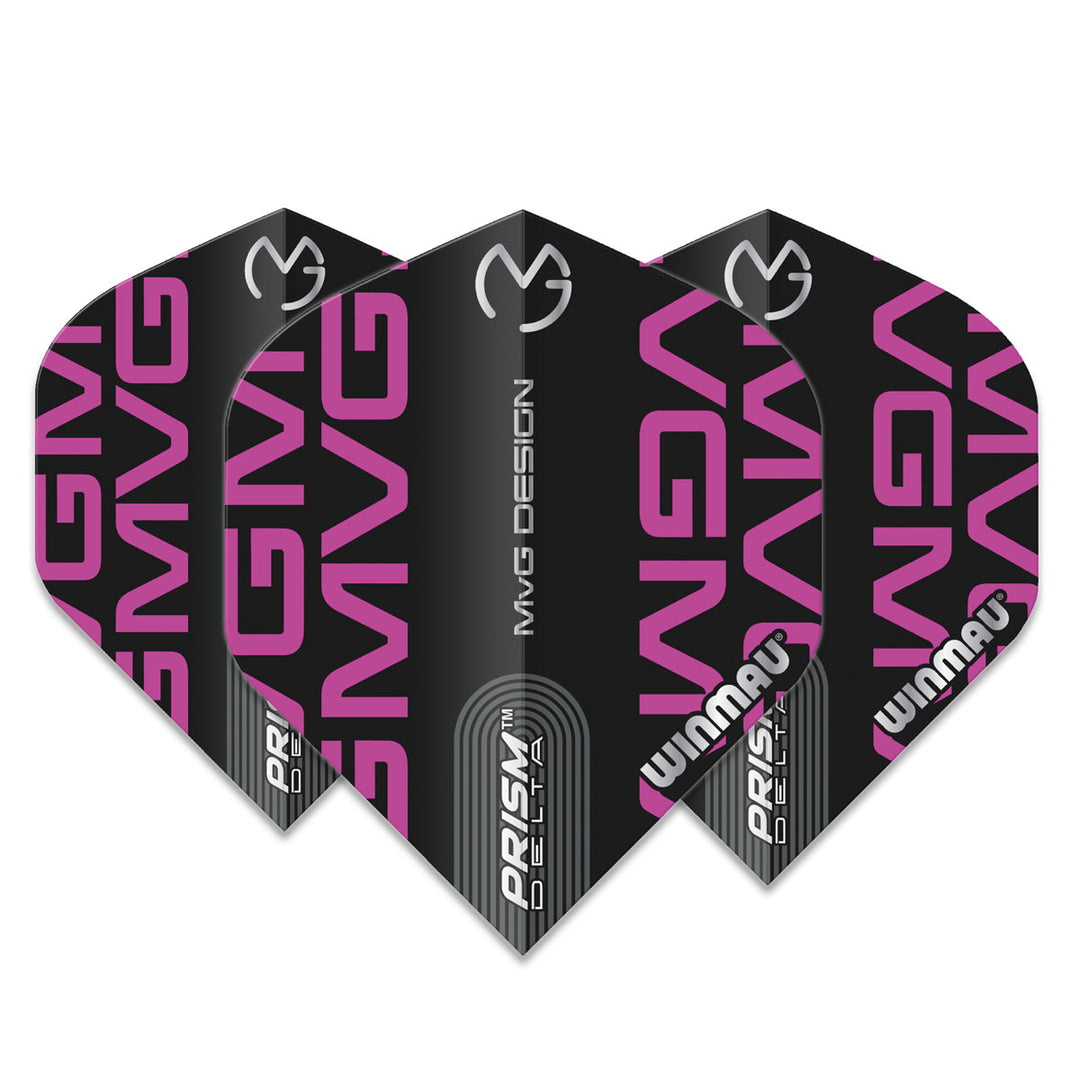 Prism Delta MVG Black and Purple Logo Standard Dart Flights by Winmau