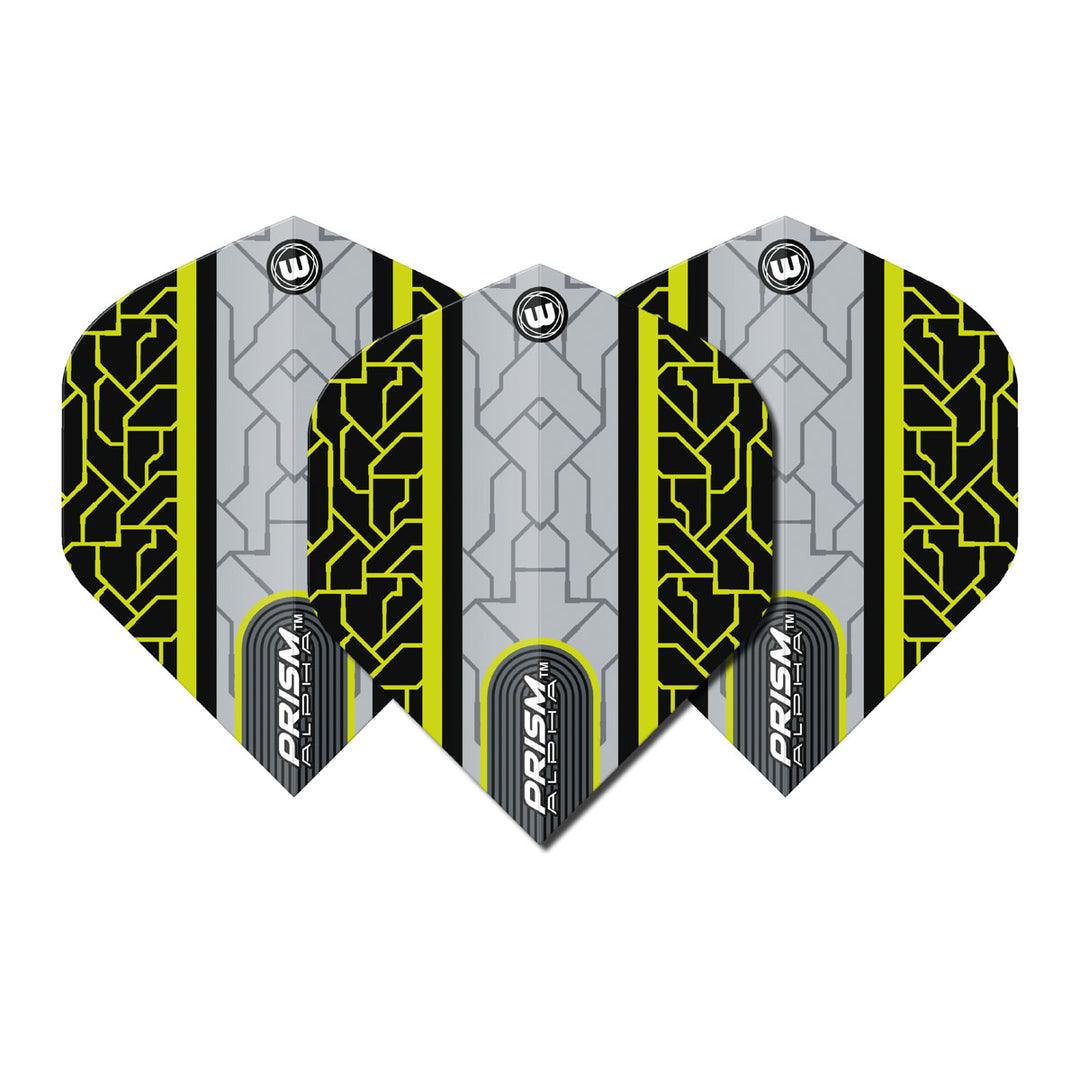 Prism Alpha Circuit Black and Yellow Standard Dart Flights by Winmau