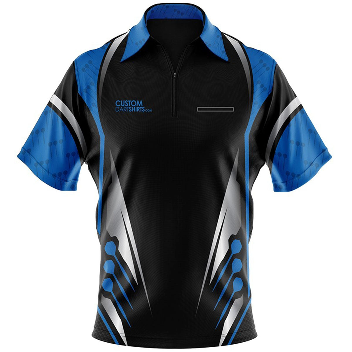 Royal Blue and Silver Custom Dart Shirt – Double Top Darts