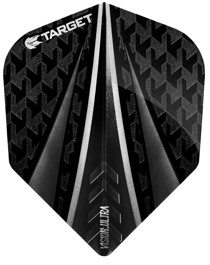 Target Pro 100 Vision Ultra Black 3 Fin Dart Flights – Double Top Darts